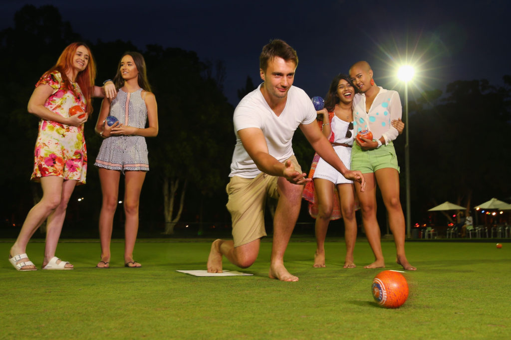 "MELBOURNE, AUSTRALIA - MARCH 01:  Fun, excitement and the social side of bowling is seen on the bowling green on March 1, 2016 in Melbourne, Australia.  (Photo by Michael Dodge/Getty Images)"